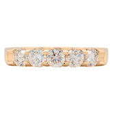 14K Yellow Gold 3/4CTW Diamond Shared Prong Ring